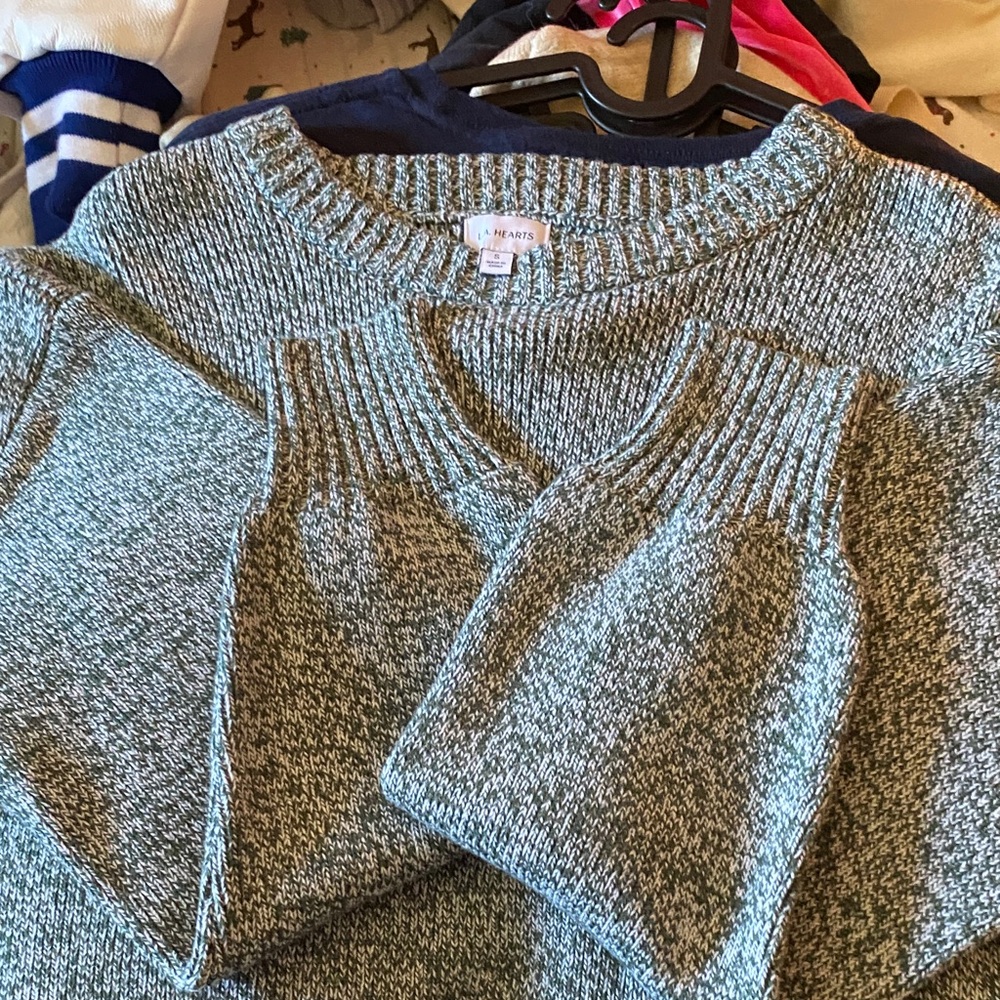 L.A Hearts Heathered Green Crew Neck Sweater